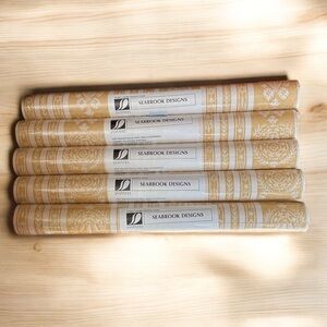 New Seabrook Designs Vinyl Wallpaper Yellow Pre-Pasted Paper 5 Double Rolls